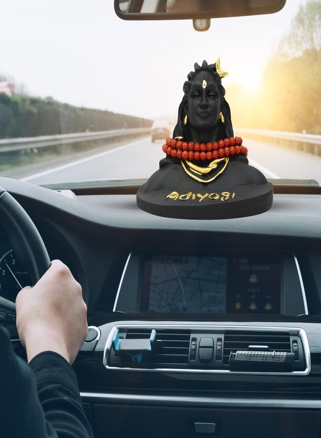 BLADESMITH Lord god Mahadev Bholenath Shivji Adiyogi Shiva Statue Idol Murti for Car Dashboard with Rudraksh Mala Idle,Home Decor - Handcrafted Resin Figurine | Spiritual Gift for Meditation 3 Inch - Image 5